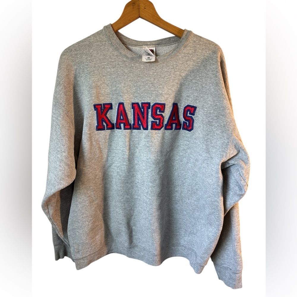 Fruit of The Loom Vintage Kansas Jayhawks Embroidered Sweatshirt Crewneck XL